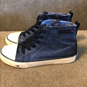Blue Glitter Tommy Hilfiger high tops sz 1